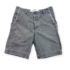 Abercrombie & Fitch Chino Shorts Men's Size 32 Gray Stretch Loose Fit Y2K